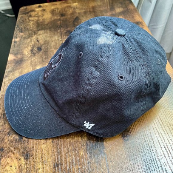 NWOT '47 "Clean Up" Adjustable All black Boston Red Sox Dad Hat - Picture 2 of 5